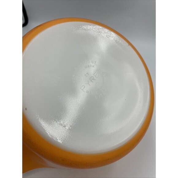 Vintage Pyrex 474-B Handled Casserole 1 1/2 Qt Orange - Picture 4 of 8